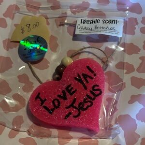 Pink Heart Freshie with Scented Message cowboy britches scented